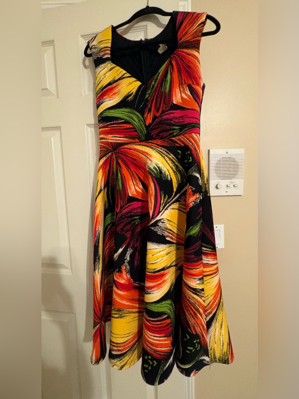 Vibrant Multi-Color Fit & Flare Dress